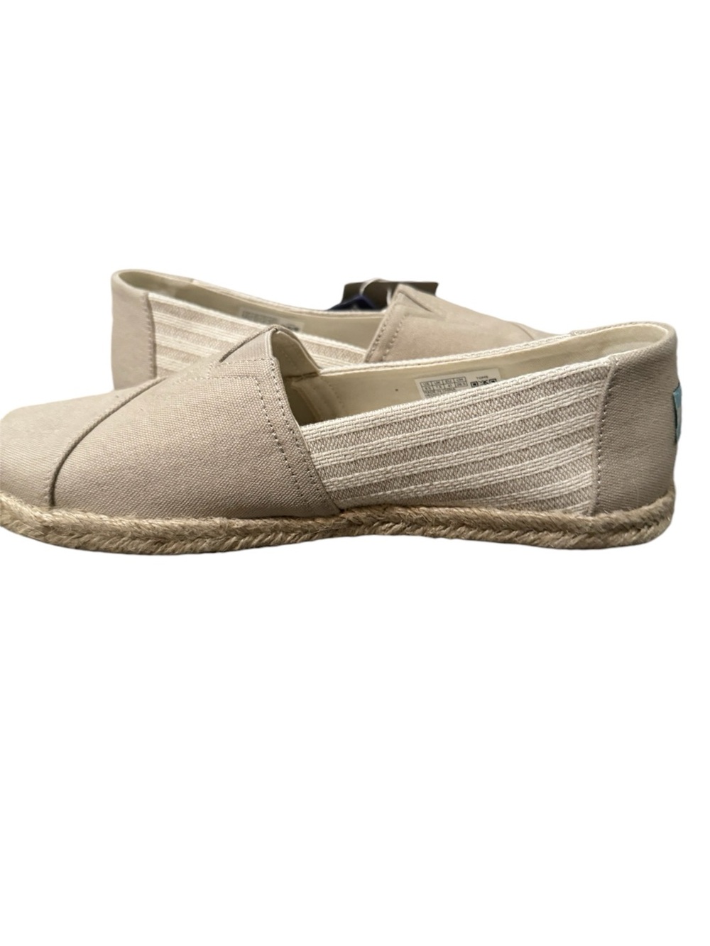 NWT TOMS Earthwise Neutral Beige Slip-On Alpargata Shoes Size 9.5